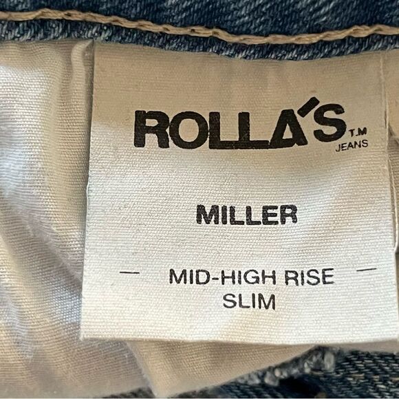 Rolla's Miller Slim Mid-High Rise Jeans Size 27 Distressed Denim - Picture 7 of 9